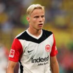 Dortmund, Deutschland. 24th Aug, 2024. 24.08.2024, Fussball Bundesliga, Borussia Dortmund - Eintracht Frankfurt, emonline, emspor, v.l., Oscar Hojlund (Eintracht Frankfurt) DFL/DFB REGULATIONS PROHIBIT ANY USE OF PHOTOGRAPHS AS IMAGE SEQUENCES AND/OR QUAS